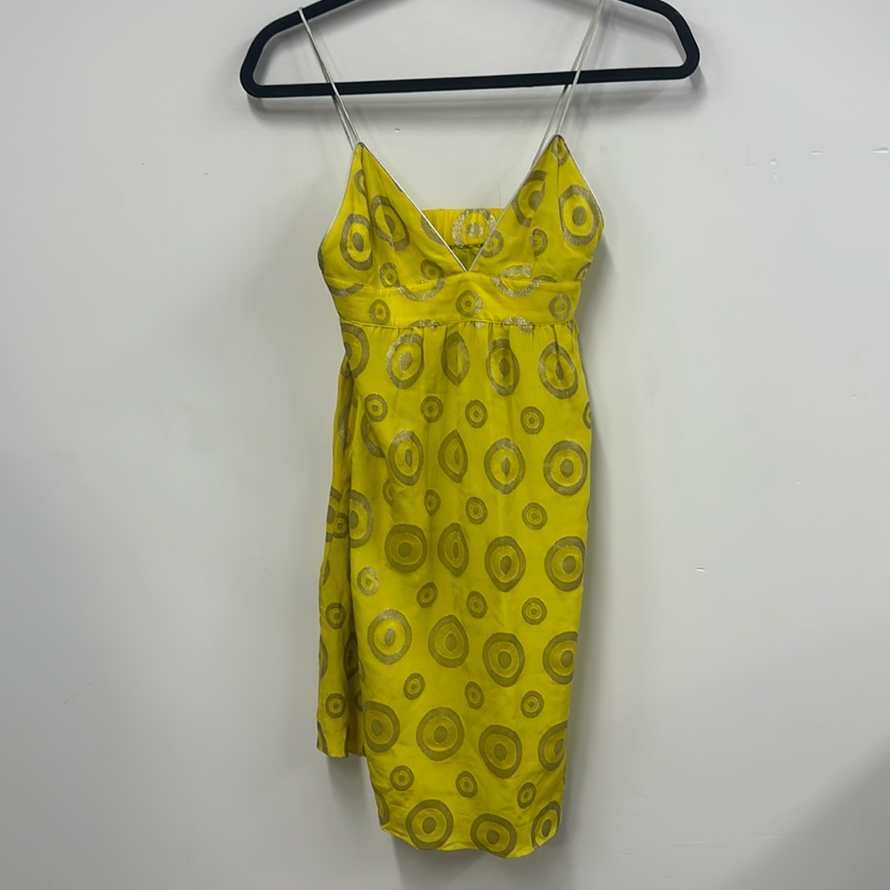 Lauren Moffatt X Anthropologie Yellow Silk Dress 0